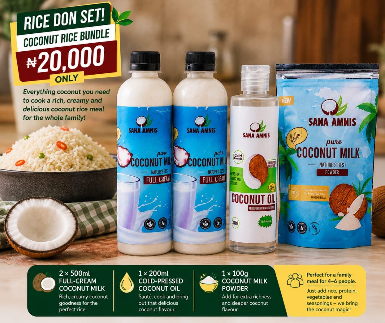 Rice Don Set! Coconut Rice Bundle
