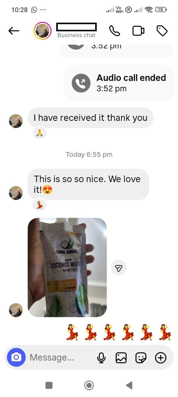 Coconut Water customer review 1