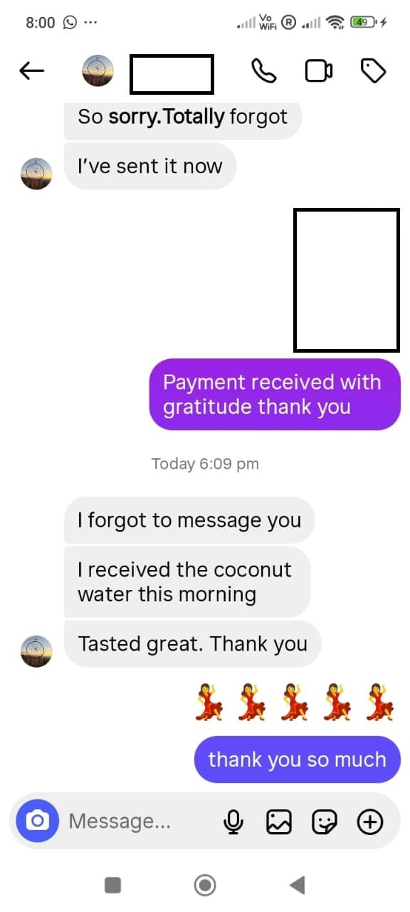 Coconut Water customer review 2